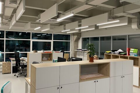 Акустическая отделка в офисе компании B.Braun
